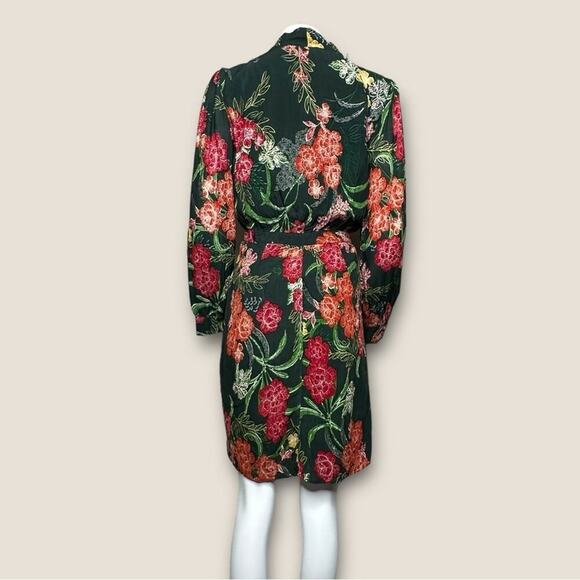 NWT | Walter Baker | Willette Floral Tie Sheath Mini Dress | Green | Size 10 - Picture 3 of 16